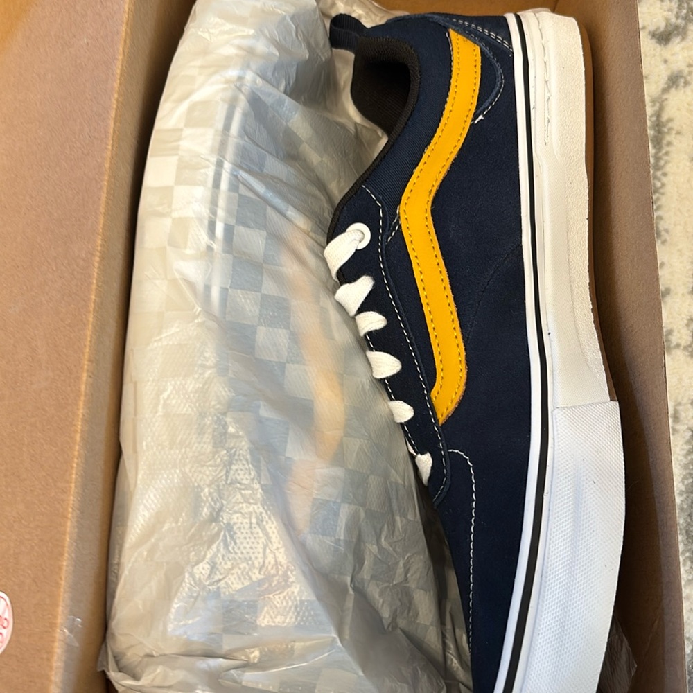 Vans Navy and Yellow Athletic Shoes worn once.
